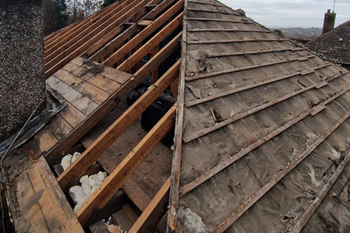 A Brisbane roof repair in progress
